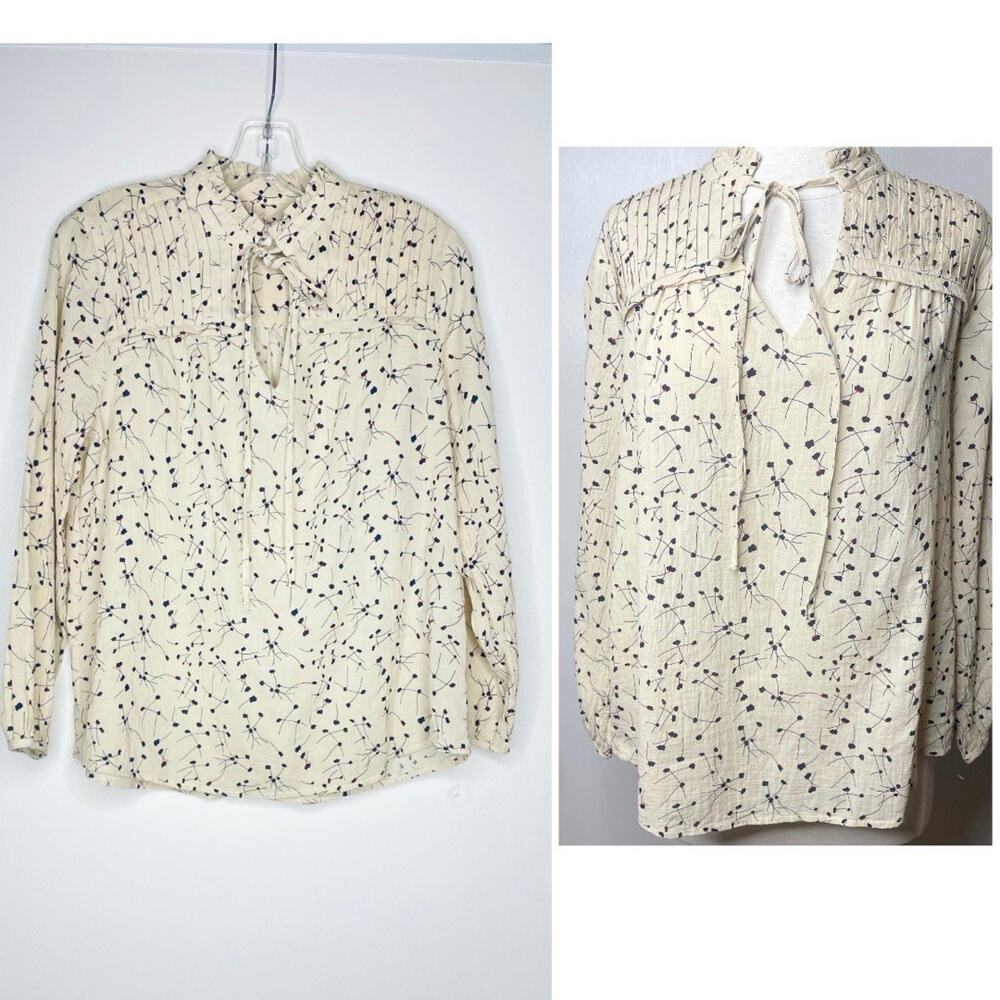 The Korner Floral Peasant Blouse M Boho Top Lagenlook Cottagecore Old Money